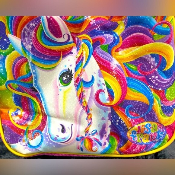 Lisa Frank Pink Sparkle Rainbow Majesty Horse Insulated Lunch Bag Box Tote Purse - Picture 2 of 8